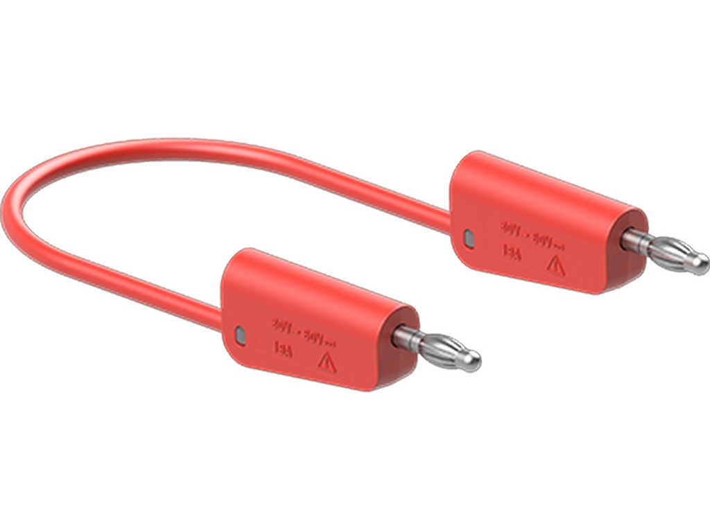 Silicone test lead 2.5mm 100cm RED LK-4N-S25 32A 30V AC/60V DC nickel-plated plug