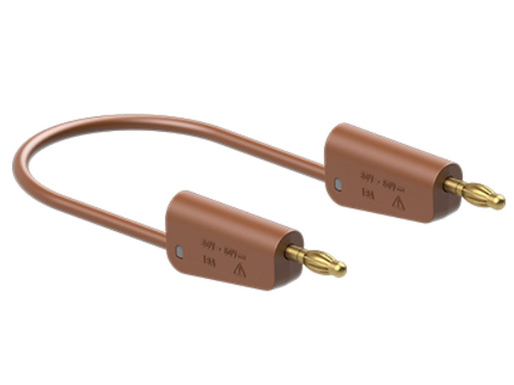Prøveledning i silicone 1mm² 100cm BRUN LK-4A-S10 19A 30V AC/60V DC Forgyldt stik