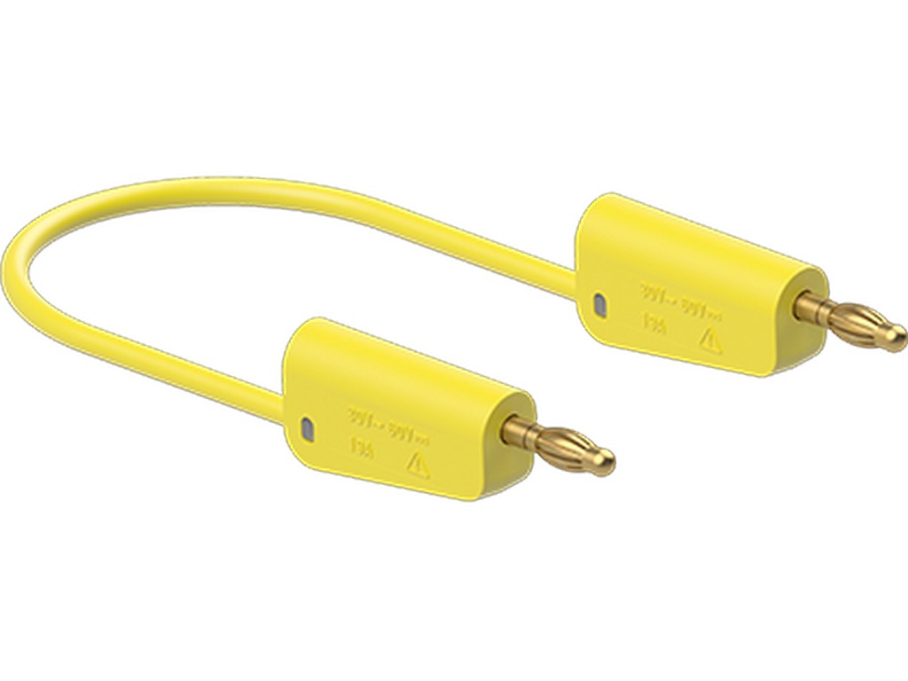 Prøveledning i silicone 2,5mm² 100cm GUL LK-4A-S25 32A 30V AC/60V DC forgyldt stik