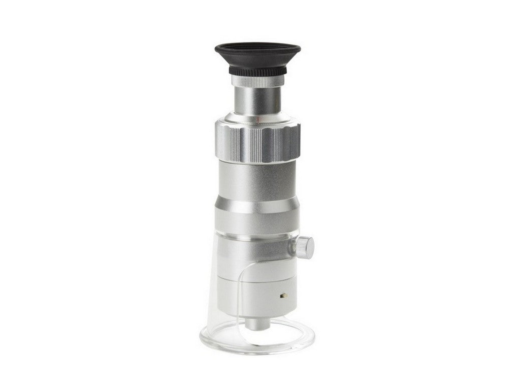 Measuring microscope 40x magnification with LED illumination. Reticle with 0.05 mm divisions