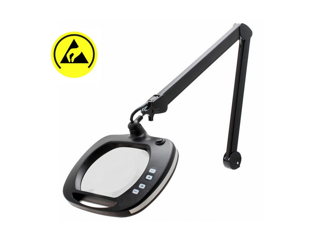 Luplampe LED 2.25X (5-Diopter Lens), ESD sikker. UV(365 nM) + hvid LED (1100 lm)