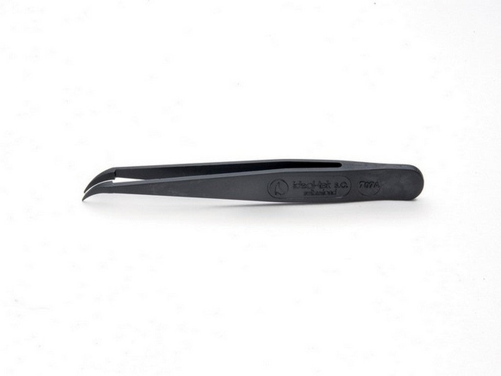 Plastic pincet 1,0mm x 115mm bøjet hoved, ESD