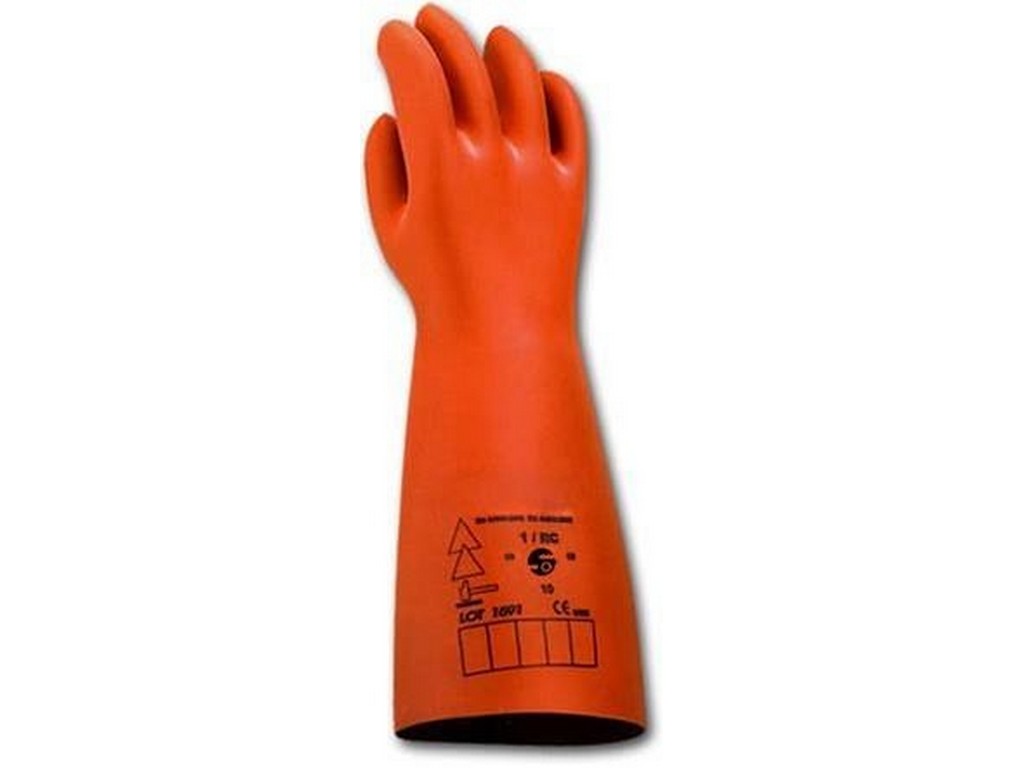Orange L-AUS handske 1000V Str. 8 - CL 0 - 36cm lang 2,1mm tyk