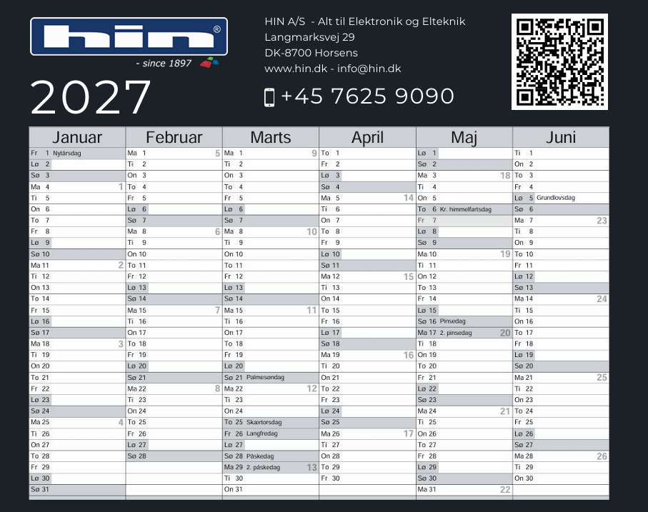 HIN Calendar 2025