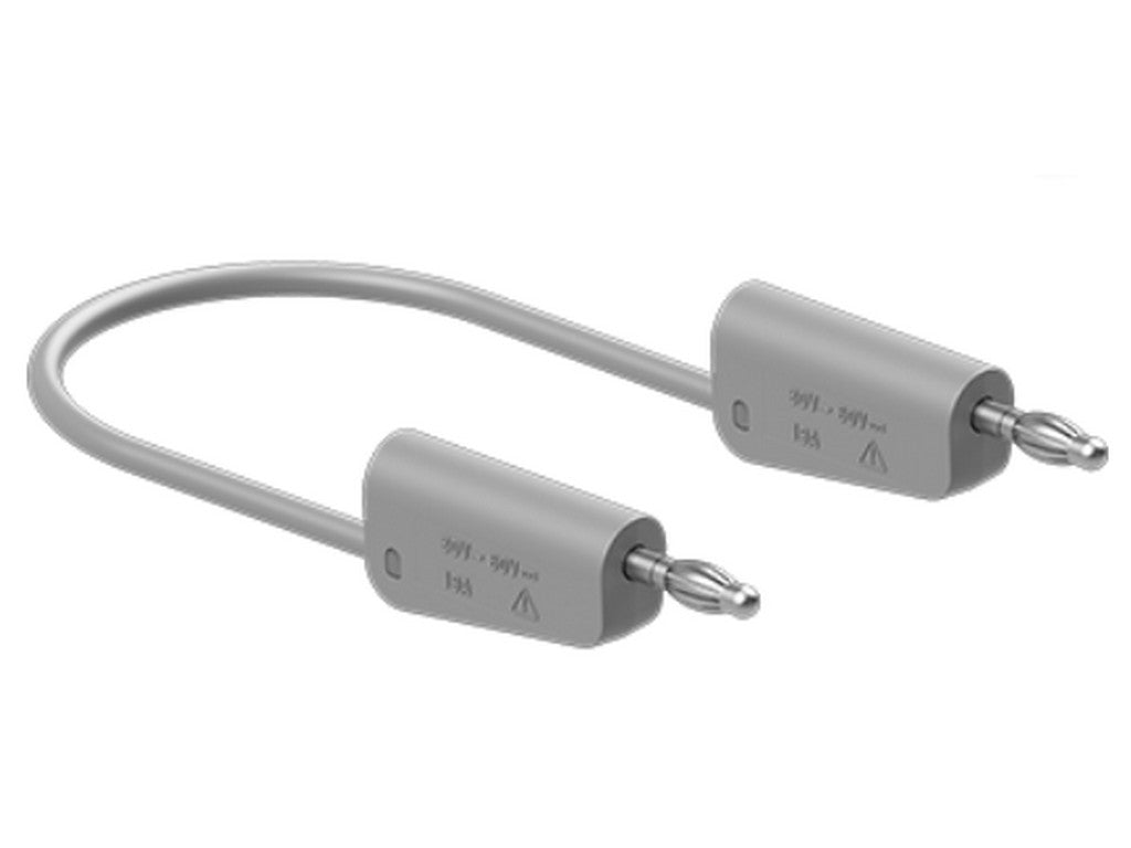 Prøveledning i silicone 1mm² 50cm GRÅ LK-4A-S10 19A 30V AC/60V DC Forgyldt stik