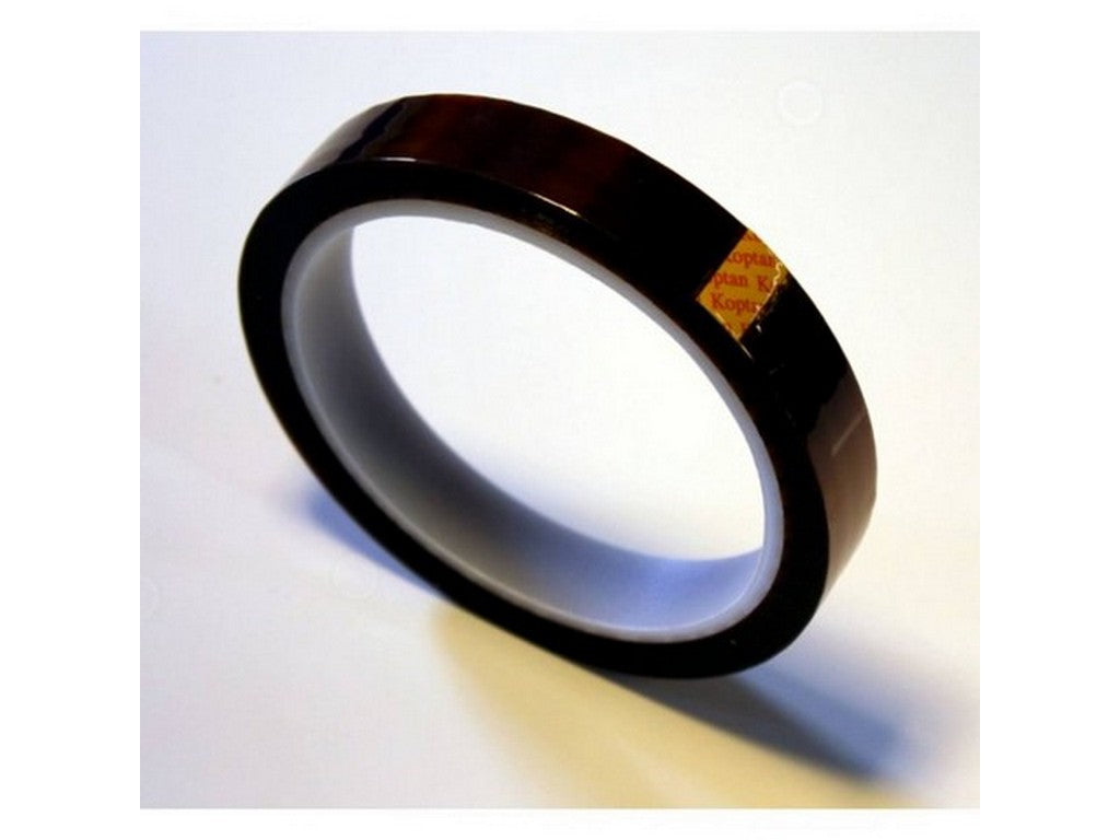 Kaptontape PI silikone PSA 5mmx33m rulle på hvid baggrund