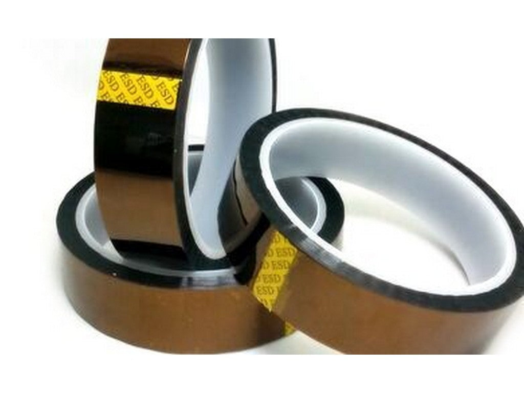 Kapton tape PI silikone PSA 25mmx33m ruller med ESD print