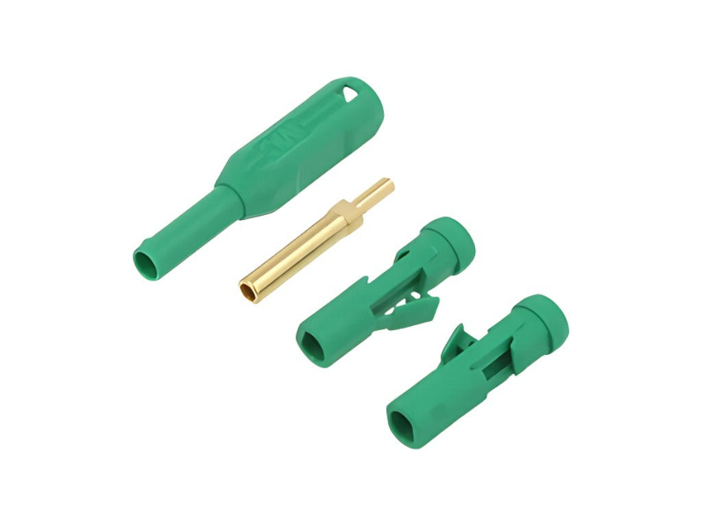 MS255-B In-line, gold-plated Ø2 mm socket green