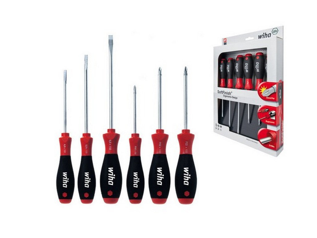 Skruetrækkersæt SoftFinish 6 dele (Lige, PH, PZ)