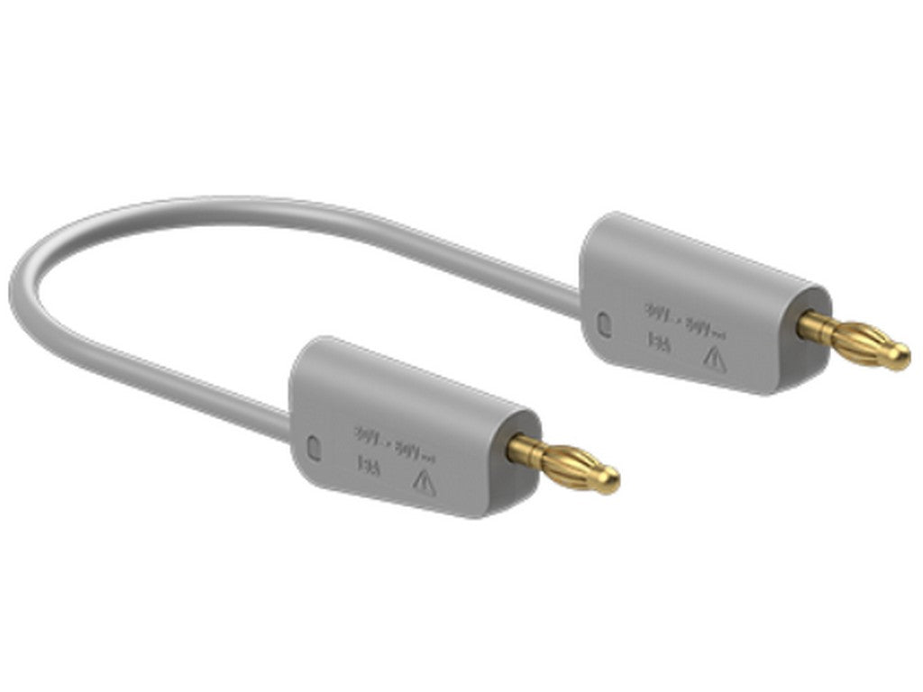 Prøveledning i silicone 2,5mm² 50cm GRÅ LK-4A-S25 32A 30V AC/60V DC forgyldt stik