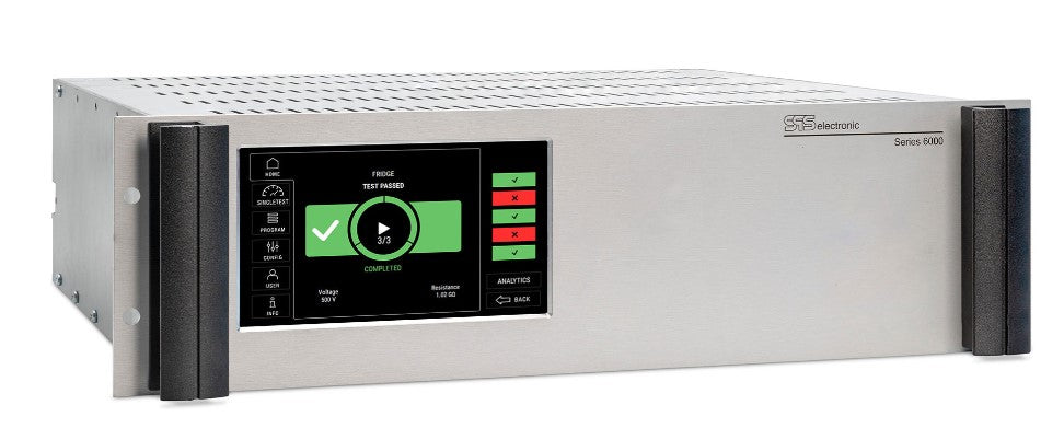 SPS Isolationstester f/19" rack DC 100V- 6kV/0-20mA 100kOhm-50Gohm med 4mm bøsninger