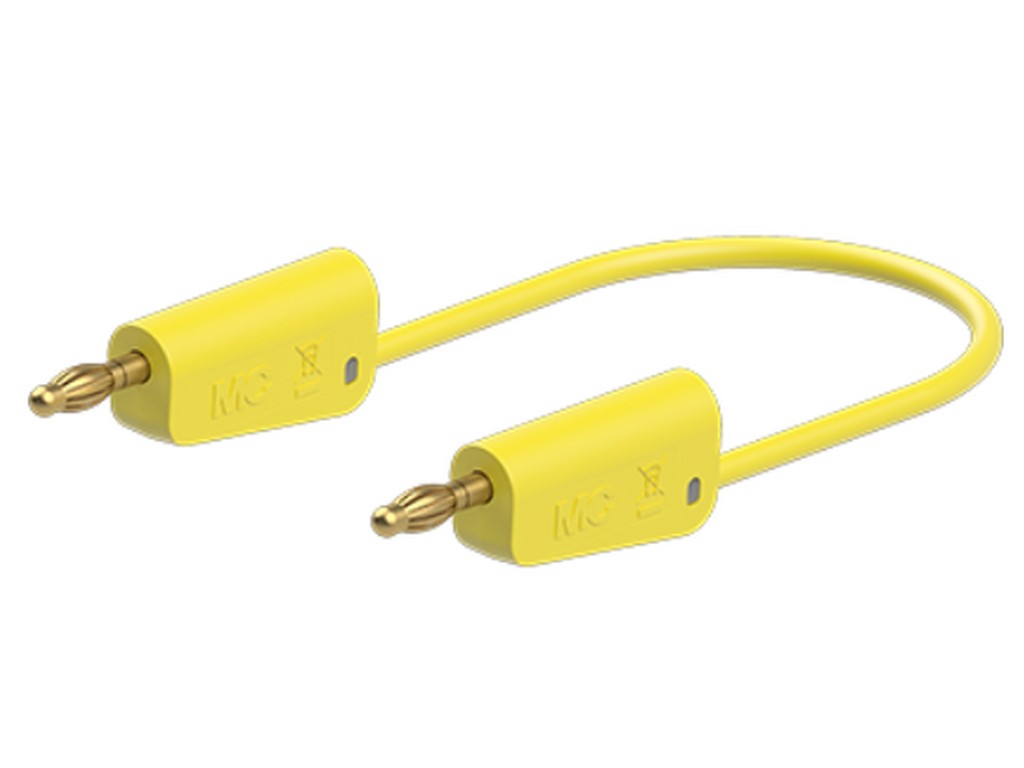 Prøveledning silicone 1mm² 150cm GUL LK-4A-S10 19A 30V AC/60V DC Forgyldt stik