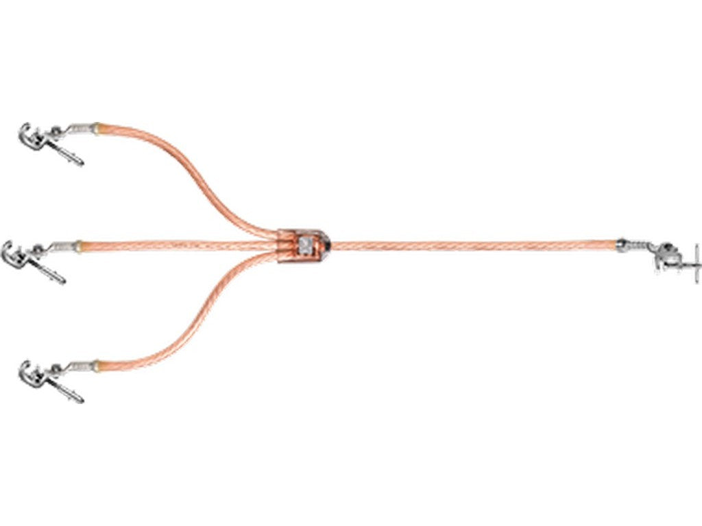 Short-circuit chain 95/95 mm 600/550/600/1500 mm with phase terminals and earthing terminal