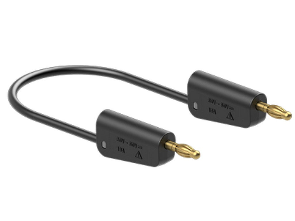 Prøveledning i silicone 2,5mm² 100cm SORT LK-4A-S25 32A 30V AC/60V DC forgyldt stik