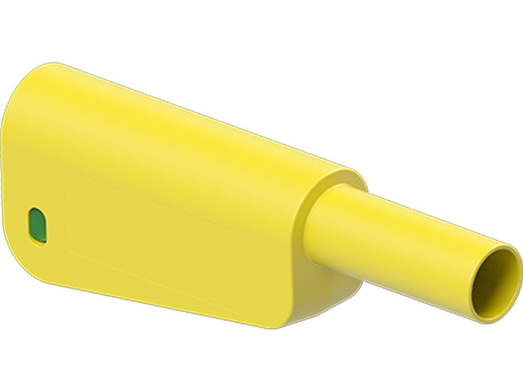 Bananstik Ø4mm SLQ-4N-46 gul/grøn 1000V CATII/600V CATIII 32A f/2,5mm2 ledning for lodning