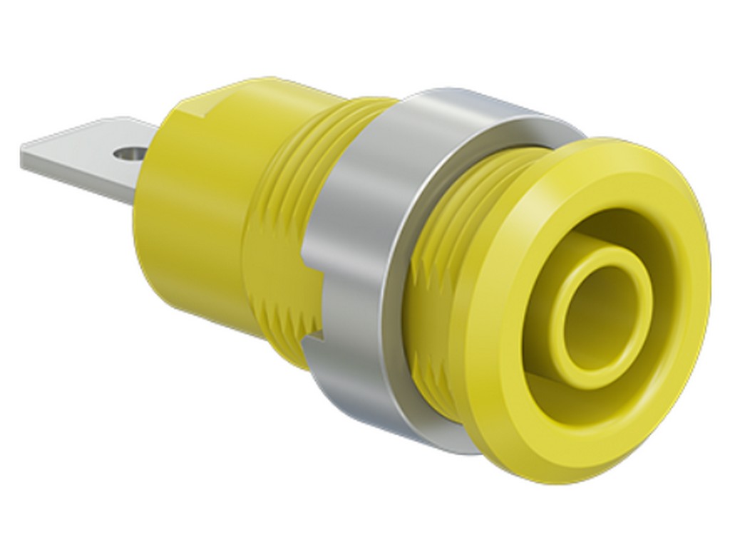 Socket SLB4-F6,3/NX yellow nickel-plated CAT III 1000V/CAT IV 600V 32A