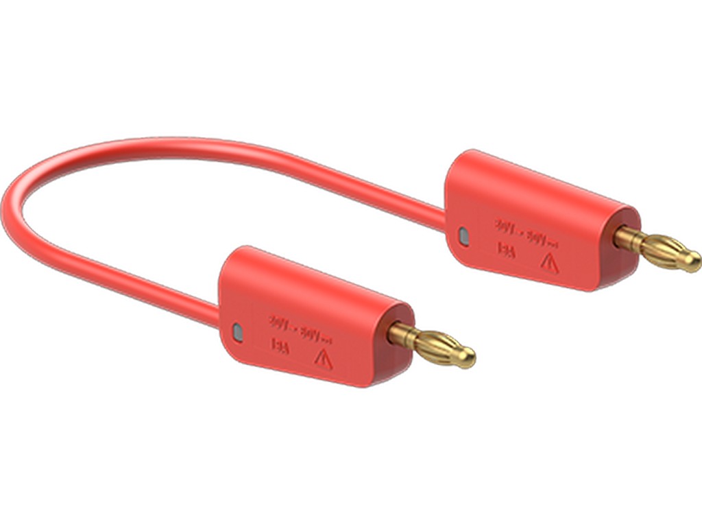 Silicone test lead 2.5mm 100cm RED LK-4A-S25 32A 30V AC/60V DC gold-plated connector