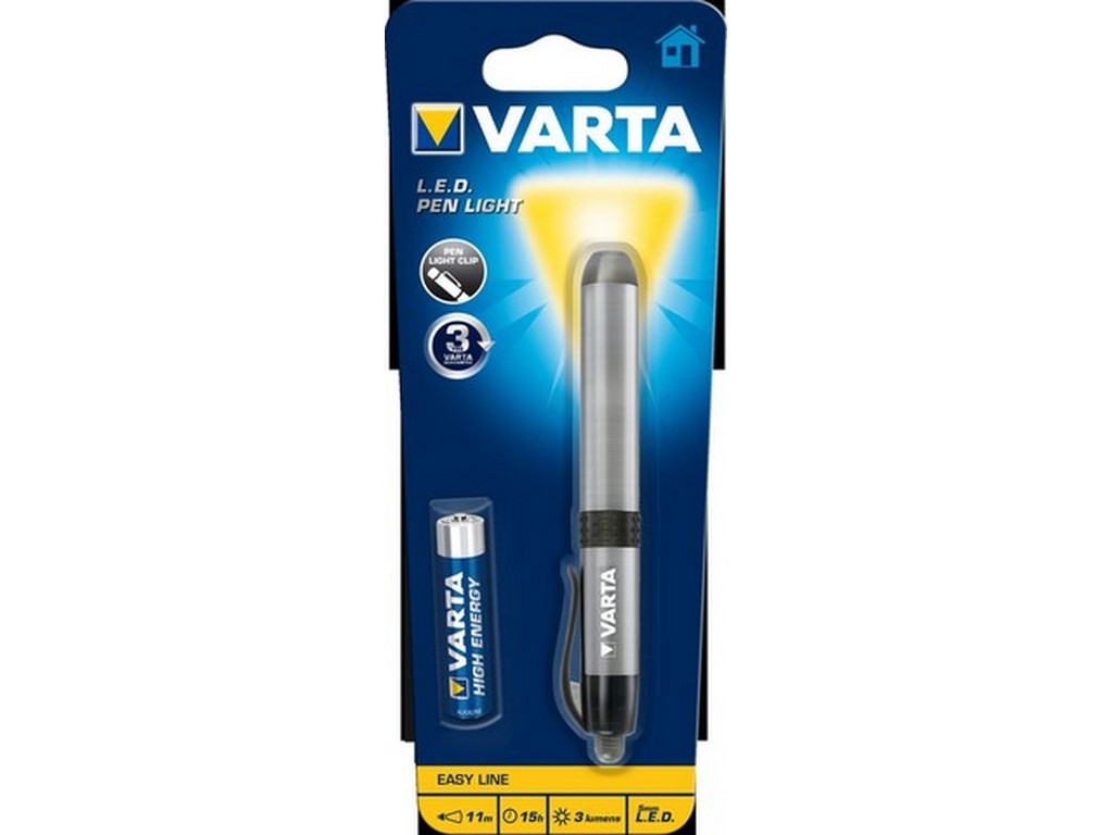 Varta LED Pen-Light w/clip incl. battery 1xAAA 3lm - lights 11m