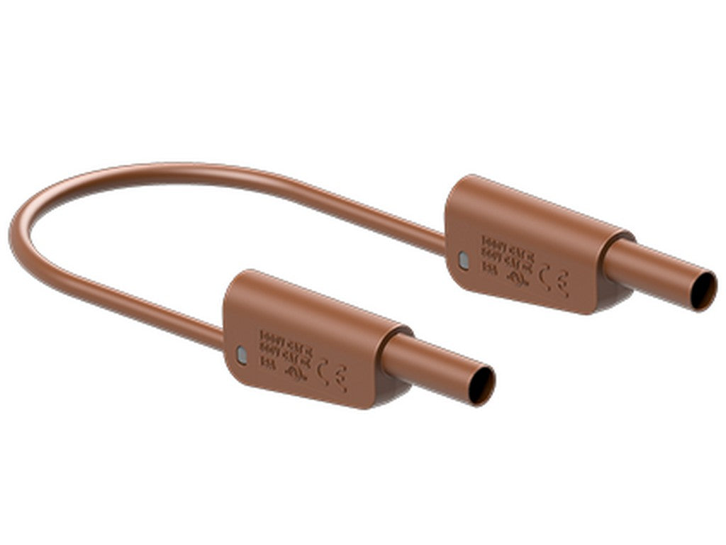 Silicone test lead 25cm BROWN SLK-4N-S10 Ø4mm nickel-plated 1000V CATII/600V CAT III 19A