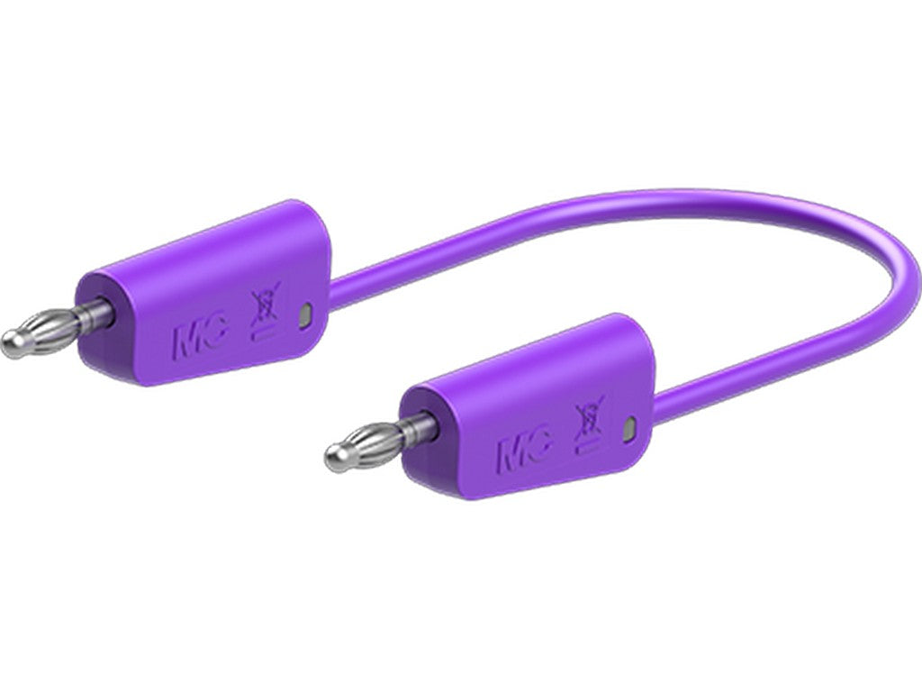 Prøveledning i PVC 1mm² 100 cm Violet LK-4N-F10 19A 30V AC/60V DC forniklet stik