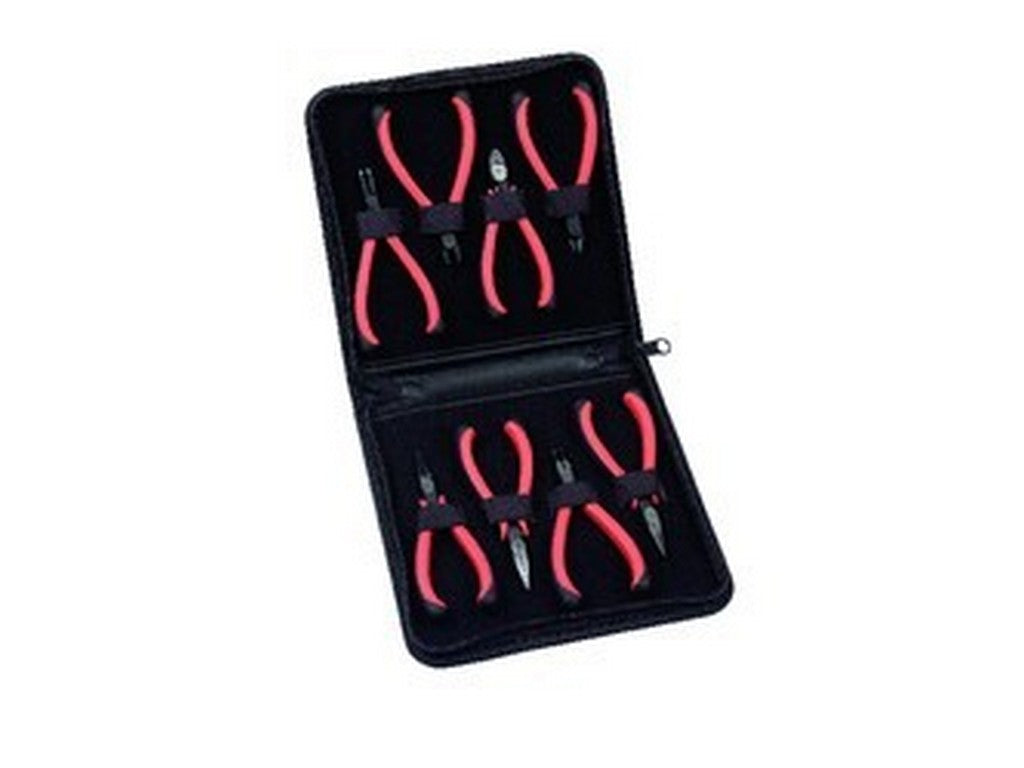 Pliers set ERGO w/8 pliers in leatherette case