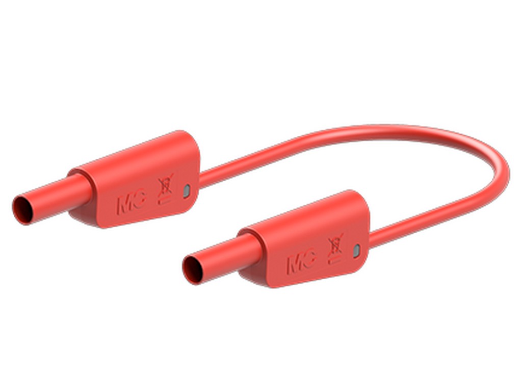 Prøveledn. SLK4N-F10 25cm RØD PVC 4mm 1000V CATII/600V CATIII 19A