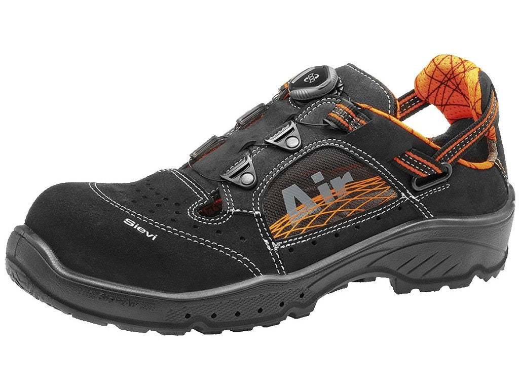 Sievi Air sikkerhedssko Roller S1P ESD i sort med orange detaljer