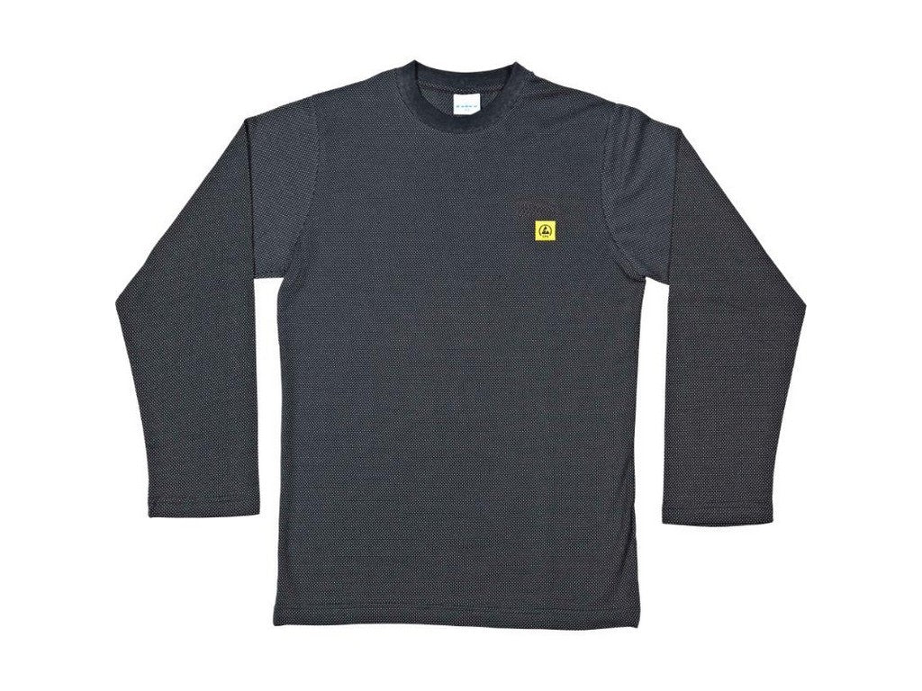 T-shirt ESD Mørkegrå Lang ærme str. XXS