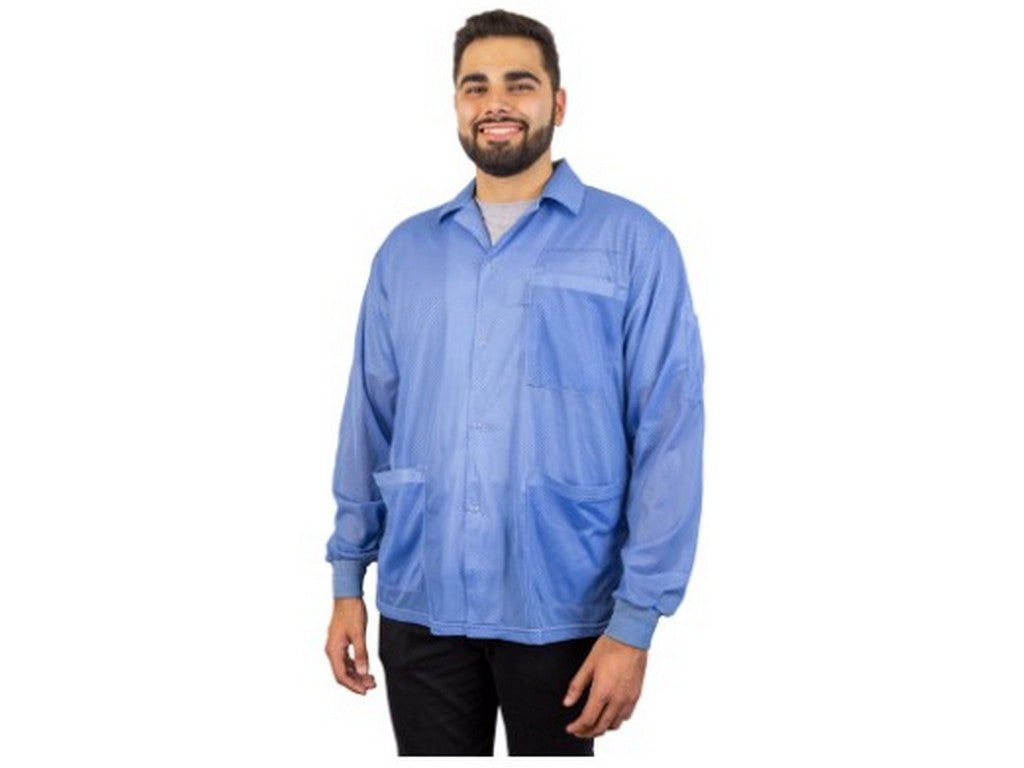 ESD blue smock with rip hem size M