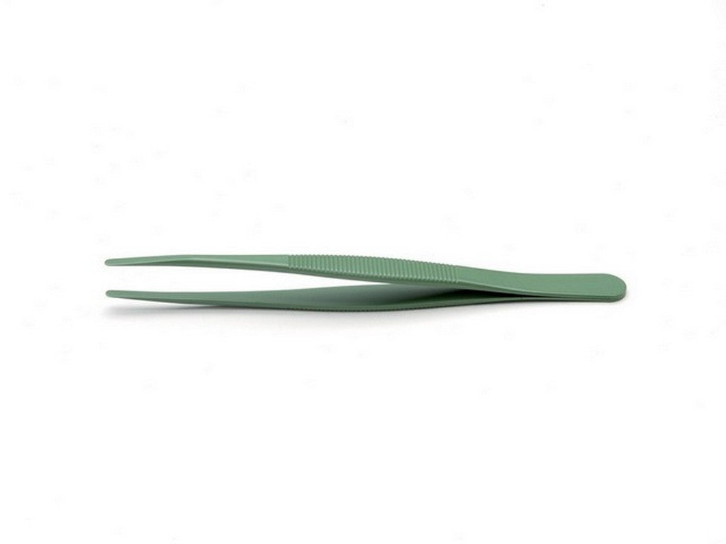Stainless steel and acid-resistant tweezers 120 mm; with PTFE coating