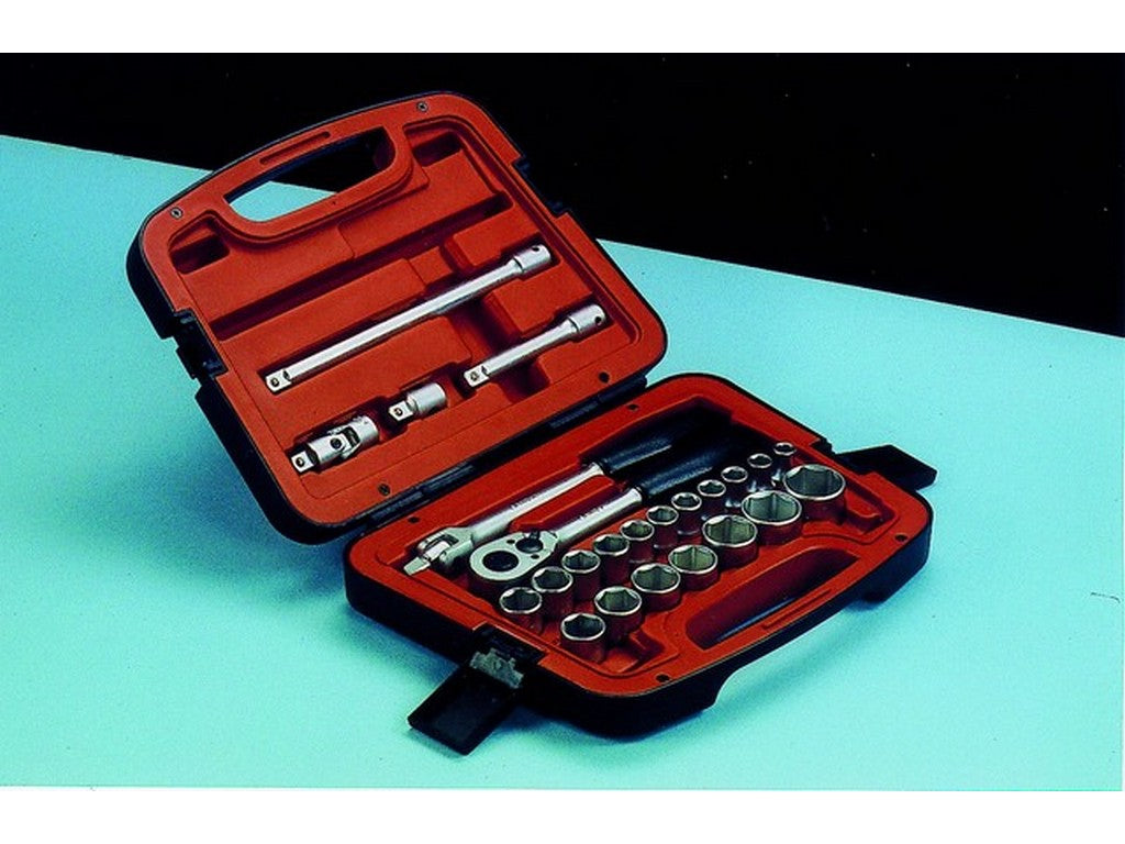 Socket wrench set w/24 pieces 10-32mm 1/2 Dynamic Drive sockets