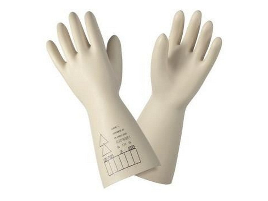 Natur latex handske 500V cl.00 Str. 8- 36cm lang 0,6mm tyk
