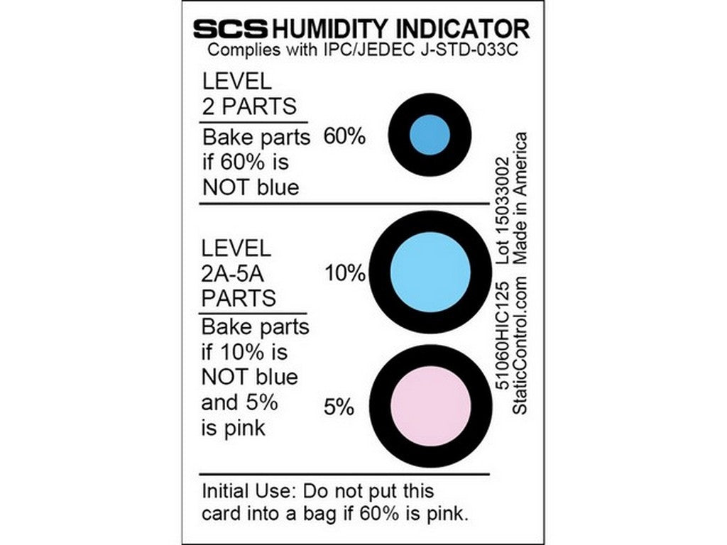 Fugtighedsindikatorkort 5-10-60% 125stk