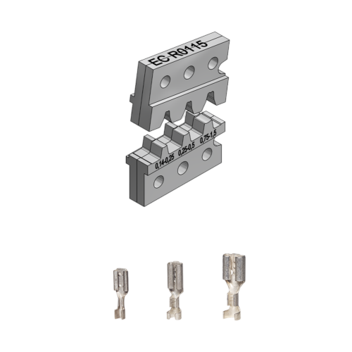 Die EC65 for uninsulated flat connectors 0.1-1.5 mm roller crimping
