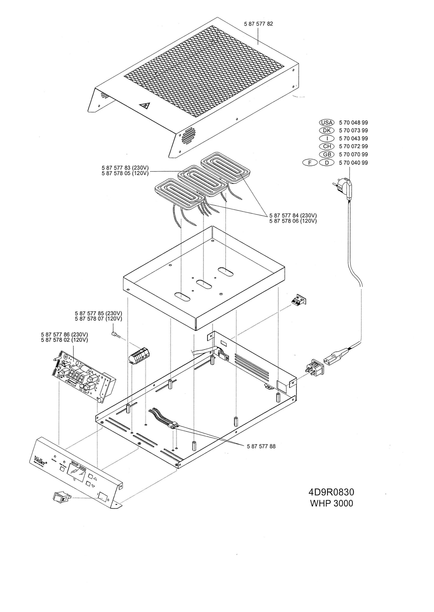 Bottom heating 1200W WHP-3000 50°C-400°C 190x245mm