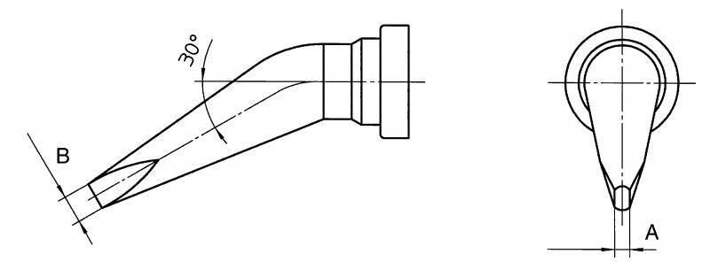 Soldering tip 2.4mm bent LT-BX