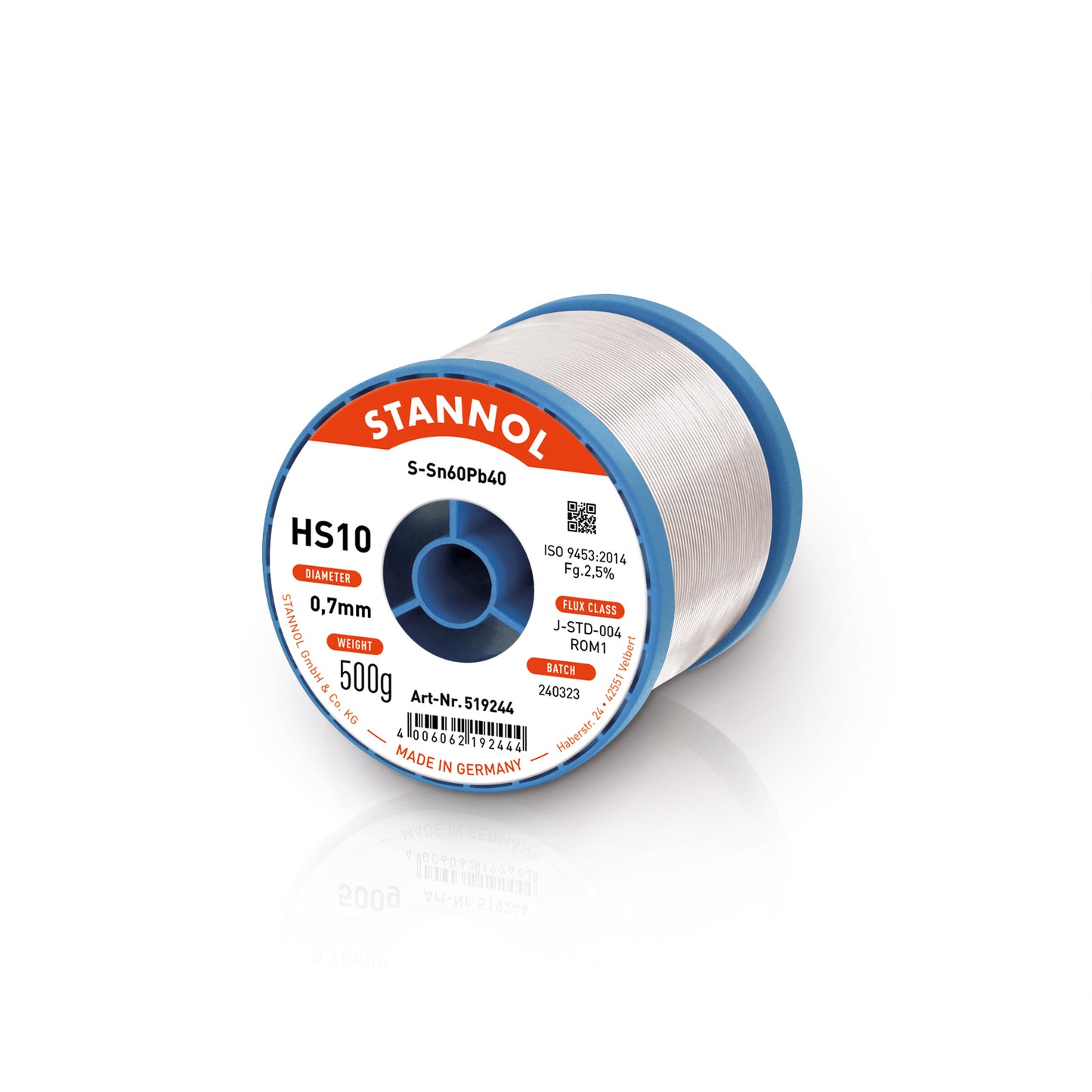 Tin spole 0,7mm HS10 Sn60Pb40, 2,5% 500g