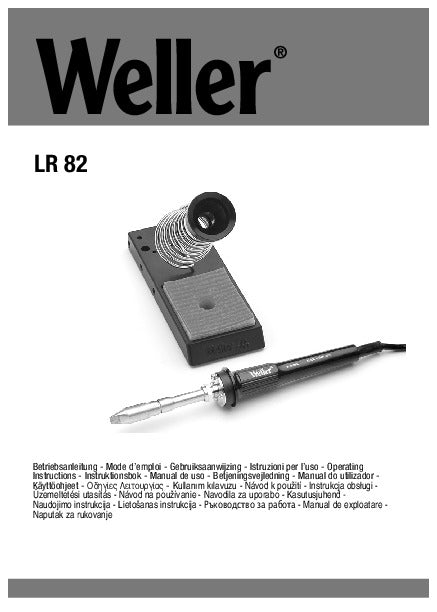Weller LR 82 loddekolbe med holder og brugsanvisning