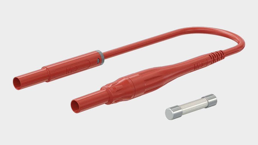 Test lead PVC SAK4N-F10-ILF f/fuse max 8A Ø4mm Yellow 100cm 1000V CATIV FUSE PURCHASED SEPARATELY