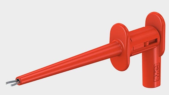 Test-clips Microgrib-XB rød f/Ø2mm stik 300V CAT II 1A