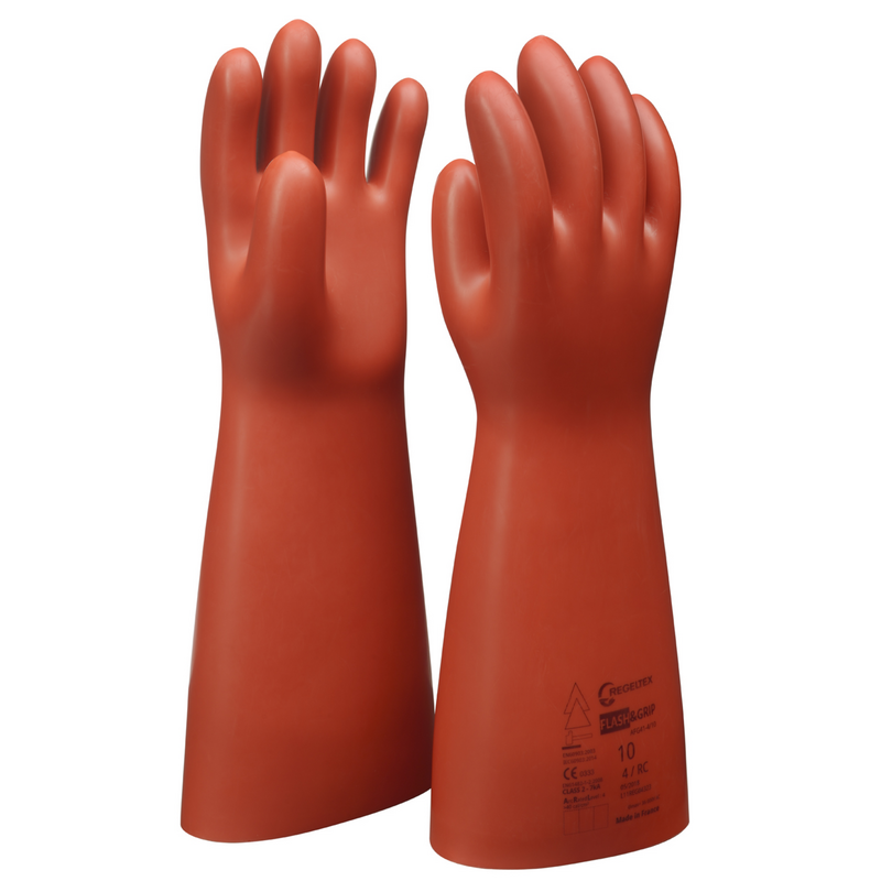 Orange L-AUS handske 1000V Str. 8-CL 0-41cm lang-2,1mm tyk LYSBUE SIKKER