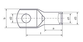 Cable lug CU tinned UL 120mm-Ø16 EURO series