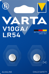 Varta batteri V10GA alkaline 1,5V: 50mAh: Ø11,6x3,05mm LR54