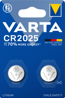 Varta batteri CR2025 lithium 3V; 170mAh; Ø20x2,5mm
