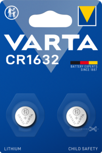 Varta batteri CR1632 lithium 3V; 140mAh; Ø16x3,2mm