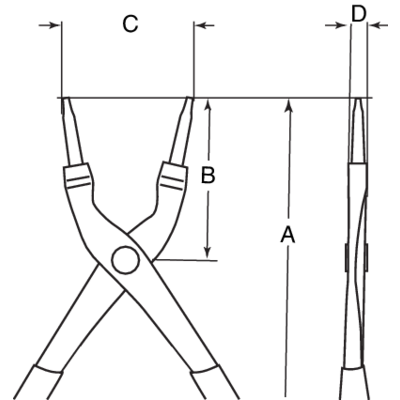 Låseringstang Ø10-25x150mm