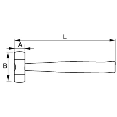 Hammer med nylon hoved ø22mm