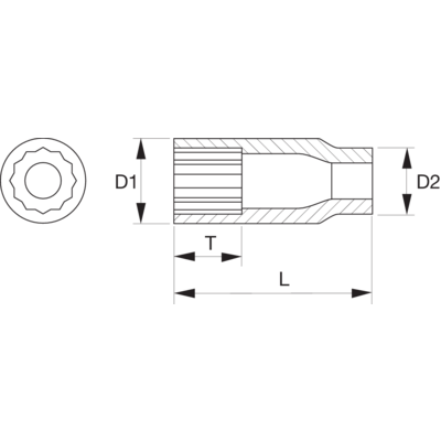 Socket head 3/8 DEEP 16x60mm
