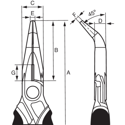 Spidstang ERGO bøjet 60° 1,5x160mm
