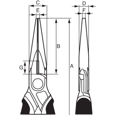 Pointed bar 1000V 1.5x200mm